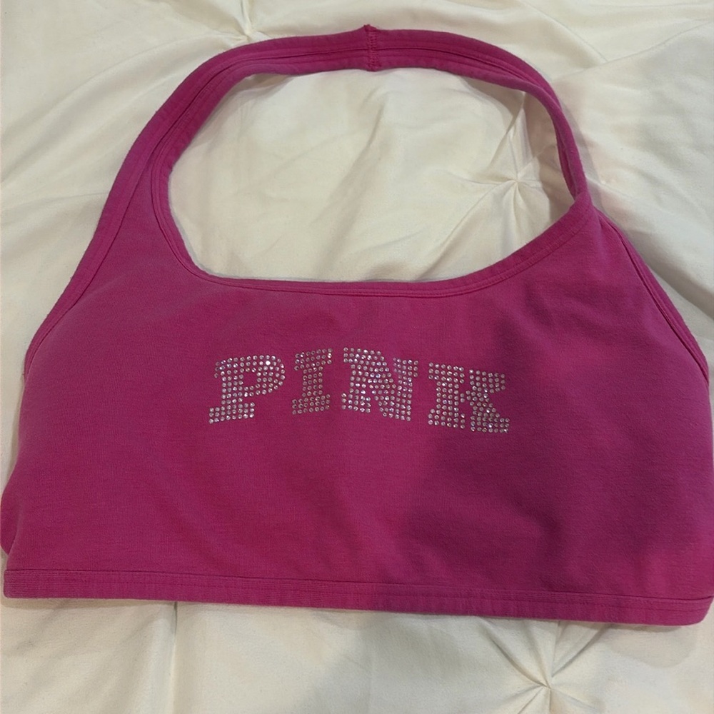 Hot pink VS PINK sports bra